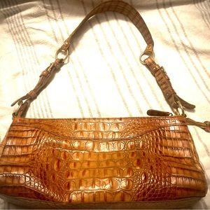 Retired Brahmin Toasted Almond shoulder bag. The original toasted almond line